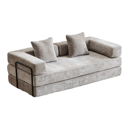Compact Floor Sofa Bed With A Pillow And Frame