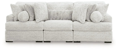 Cuddle Plush Sectional in cream boucle with textured pillows and bolsters, 3-seat unit on Tampa Home & Garden Store