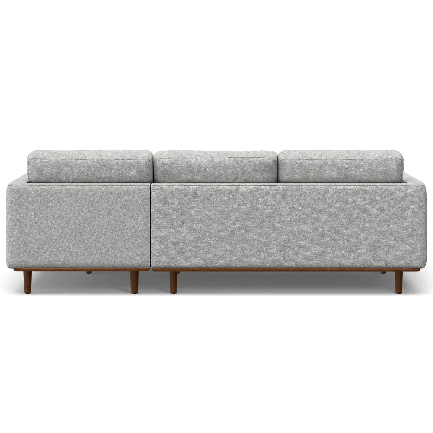 Morrison upholstered sectional sofa by Unique Piece Furniture in light gray fabric with legs on Tampa Home & Garden Store