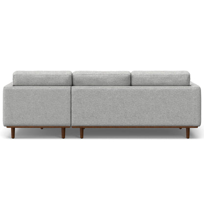 Morrison upholstered sectional sofa, grey fabric, wooden legs, 3-seat configuration on Tampa Home & Garden Store