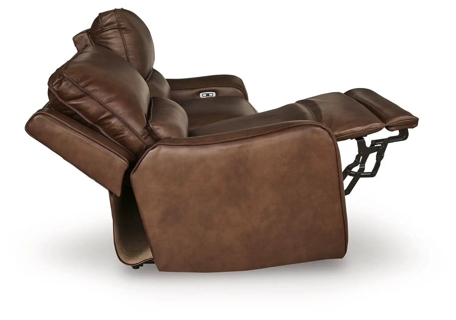 DeepWakes 2-seat Power Reclining Sofa with Adjustable Headrest in brown leather on Tampa Home & Garden Store