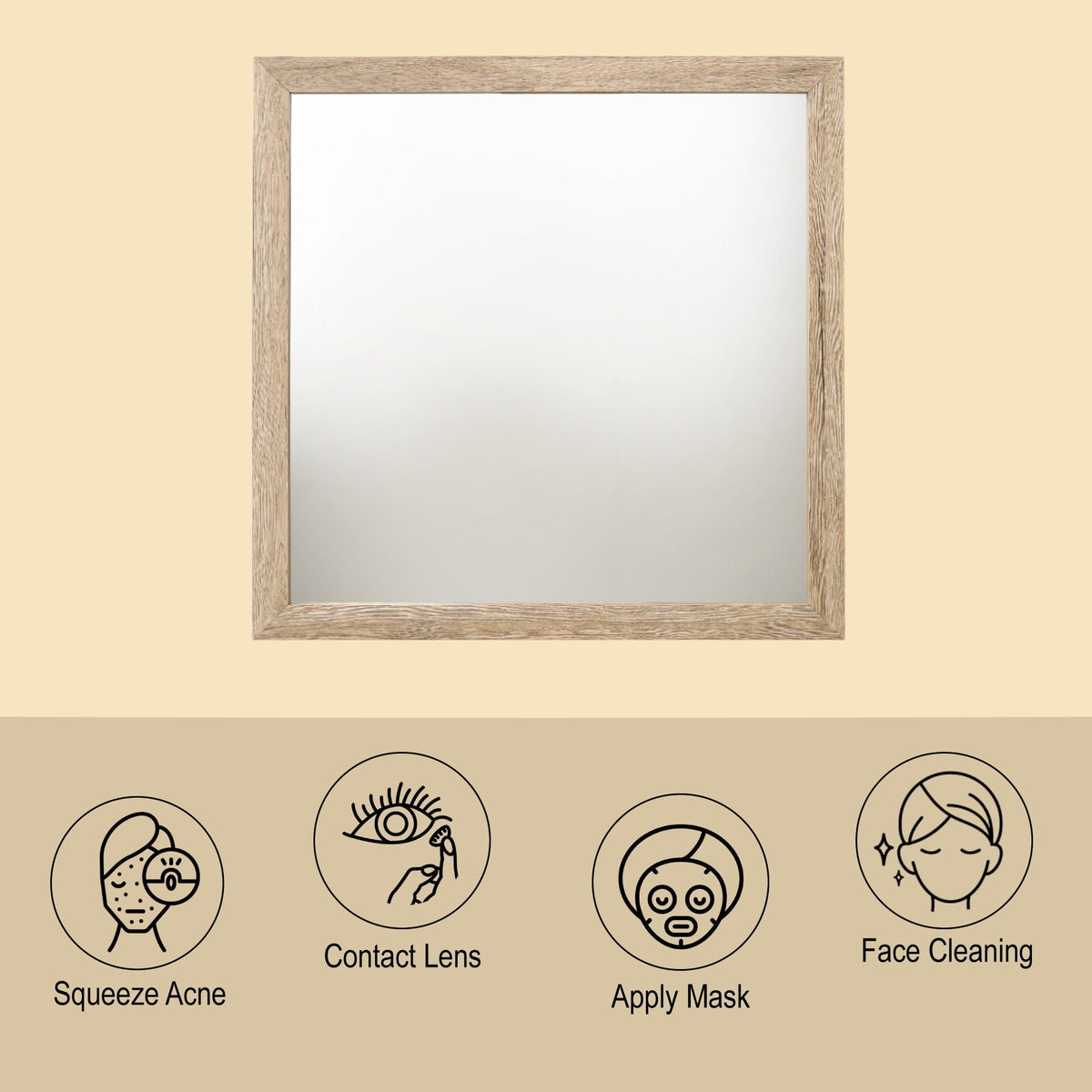 Miquell Versatile Orientation Mirror in light oak wood frame by HouseOfZazla on Tampa Home & Garden Store