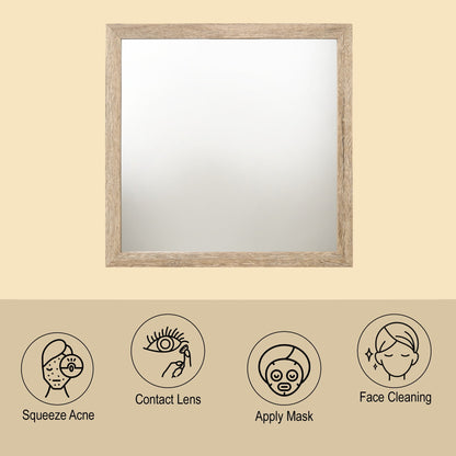 Miquell Versatile Orientation Mirror in light oak wood frame by HouseOfZazla on Tampa Home & Garden Store