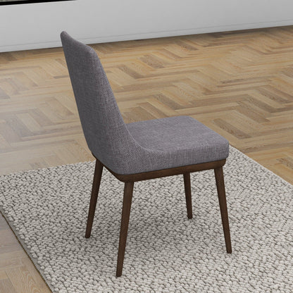 Mid-Century Modern dining chair set of 2, gray fabric with solid wood legs, HouseOfZazla on Tampa Home & Garden Store