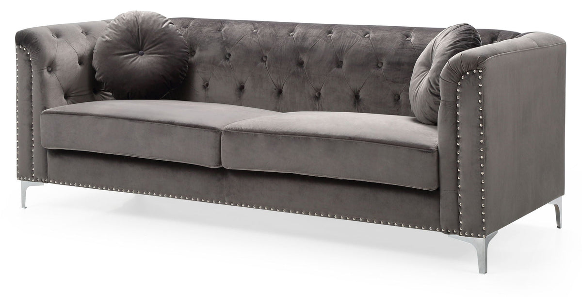 Pompano Elegant Contemporary Microsuede Sofa