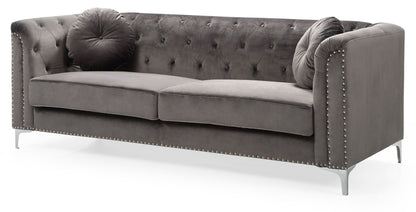 Pompano Elegant Contemporary Microsuede Sofa