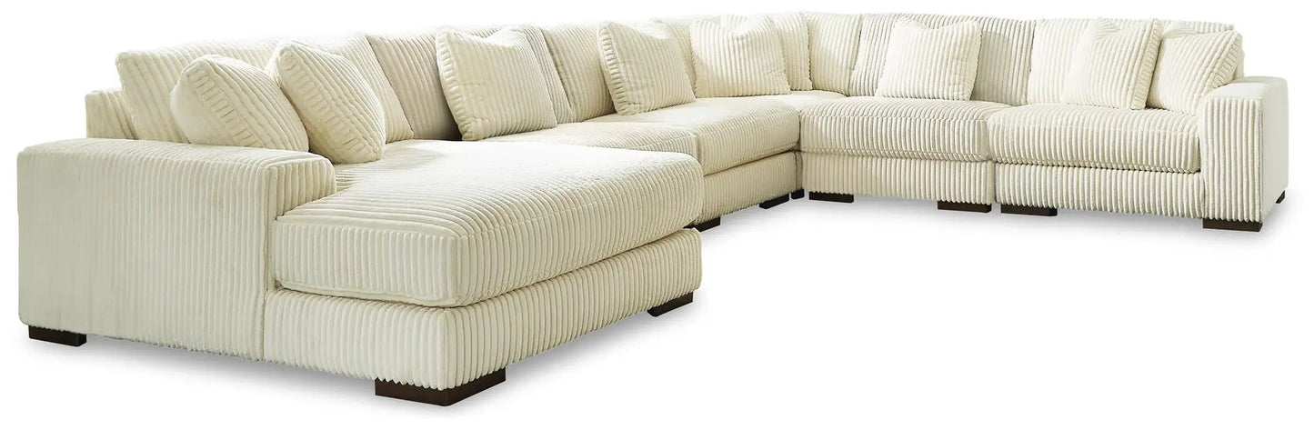 Lindyn Sectional Sofa with Cord Upholstery