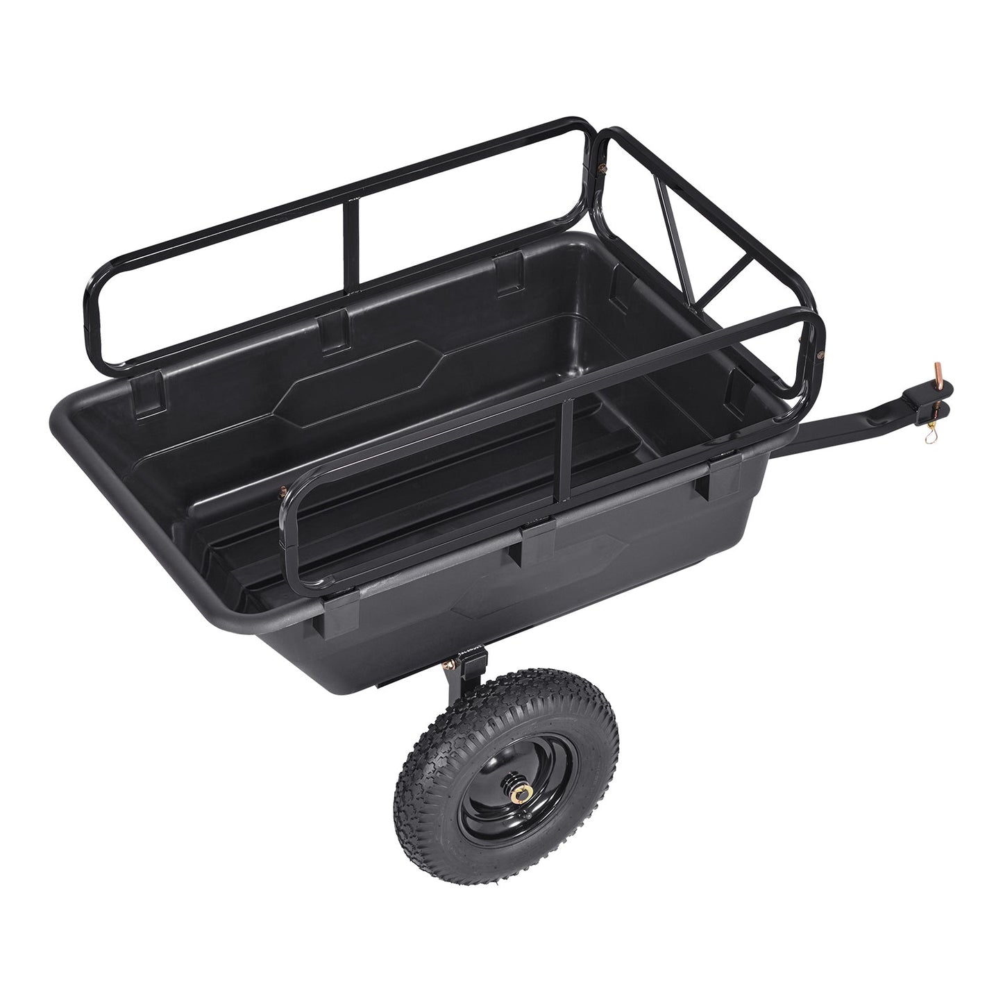 Dump trailer 500 lb capacity, 10 cu ft plastic tub, black tow-behind garden cart HouseOfZazla on Tampa Home & Garden Store