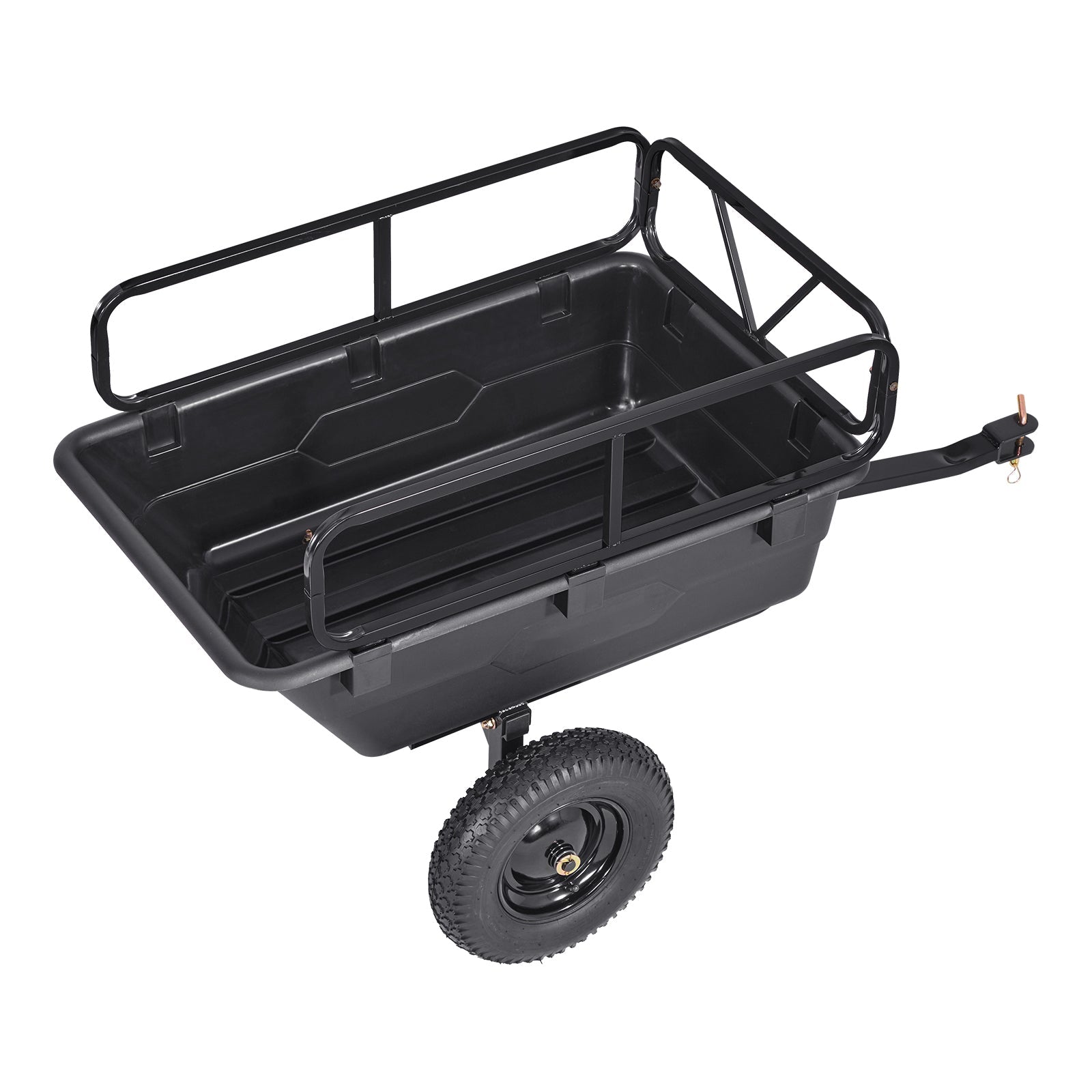 Dump trailer 500 lb capacity, 10 cu ft plastic tub, black tow-behind garden cart HouseOfZazla on Tampa Home & Garden Store