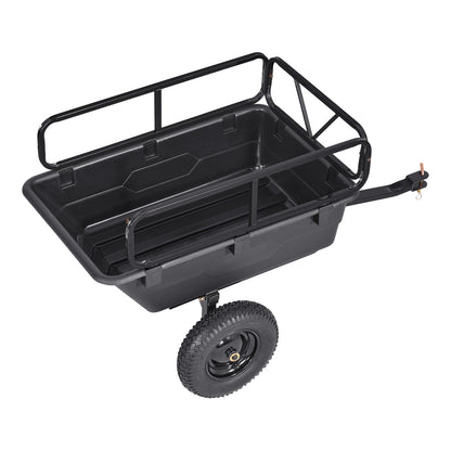 Dump trailer 500 lb capacity, 10 cu ft plastic tub, black tow-behind garden cart HouseOfZazla on Tampa Home & Garden Store