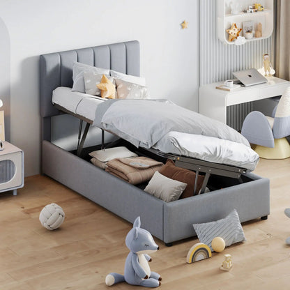 Upholstered Platform Bed with Hydraulic Storage
