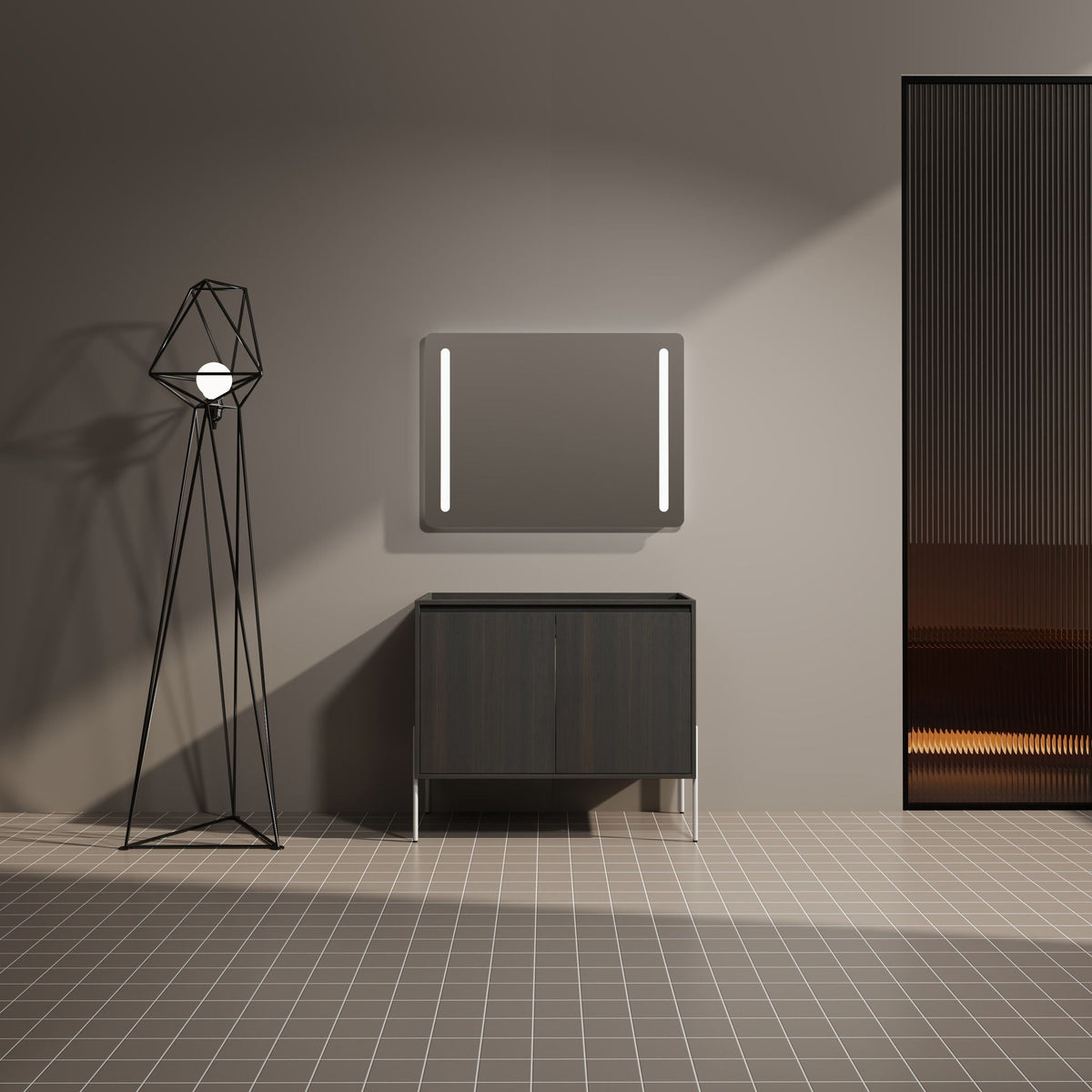 HouseOfZazla freestanding bathroom vanity dark brown finish with soft close cabinet doors on Tampa Home & Garden Store