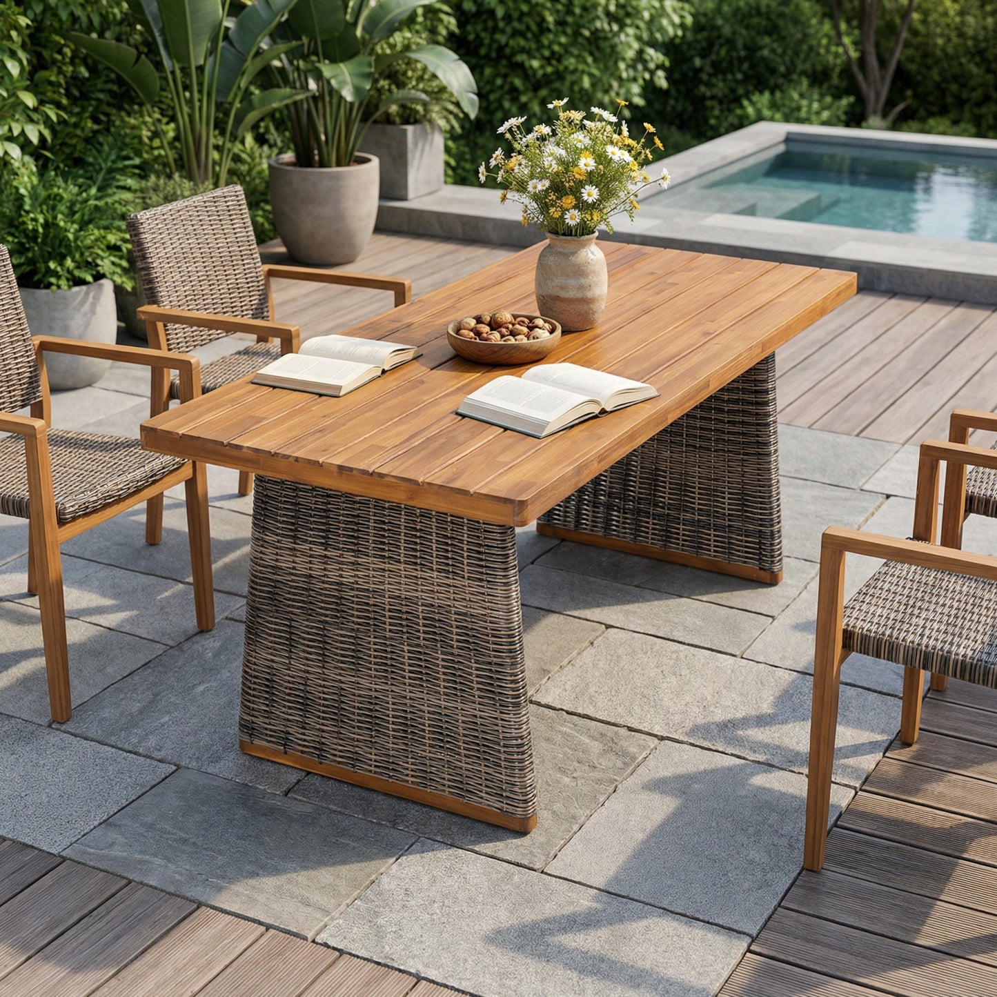 Outdoor Acacia Wood Dining Table for Patio