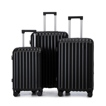 3-piece black hard-shell spinner luggage set (20/24/28) with retractable handles by HouseOfZazla on Tampa Home & Garden Store