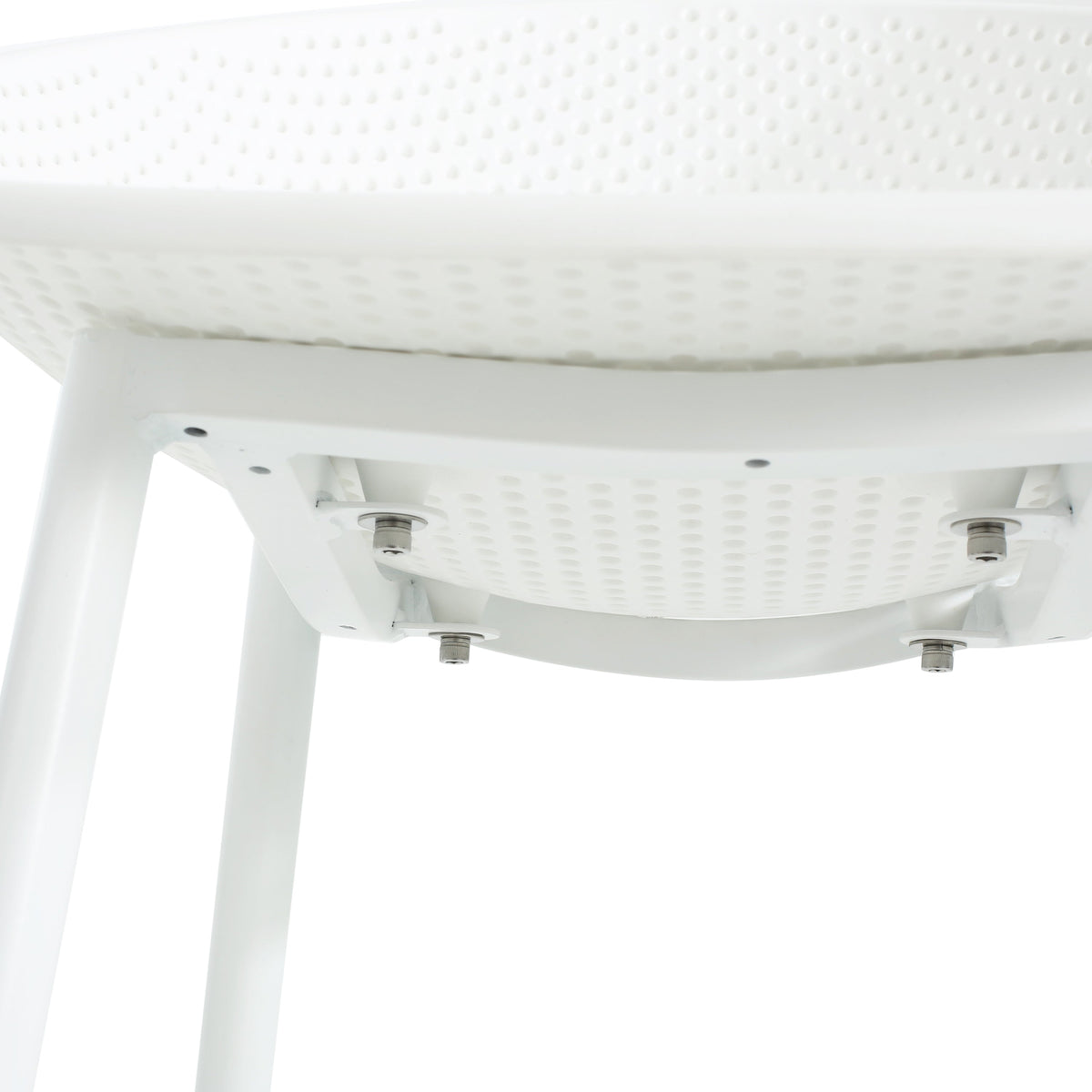Modern gable outdoor barstool set of 2 in white with perforated seats by HouseOfZazla on Tampa Home & Garden Store