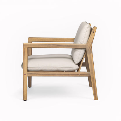 Durable Acacia Wood Patio Armchair Set of Two
