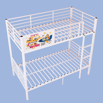 Bunk bed frame white with ladder and guard rails; converts to two twin beds HouseOfZazla on Tampa Home & Garden Store