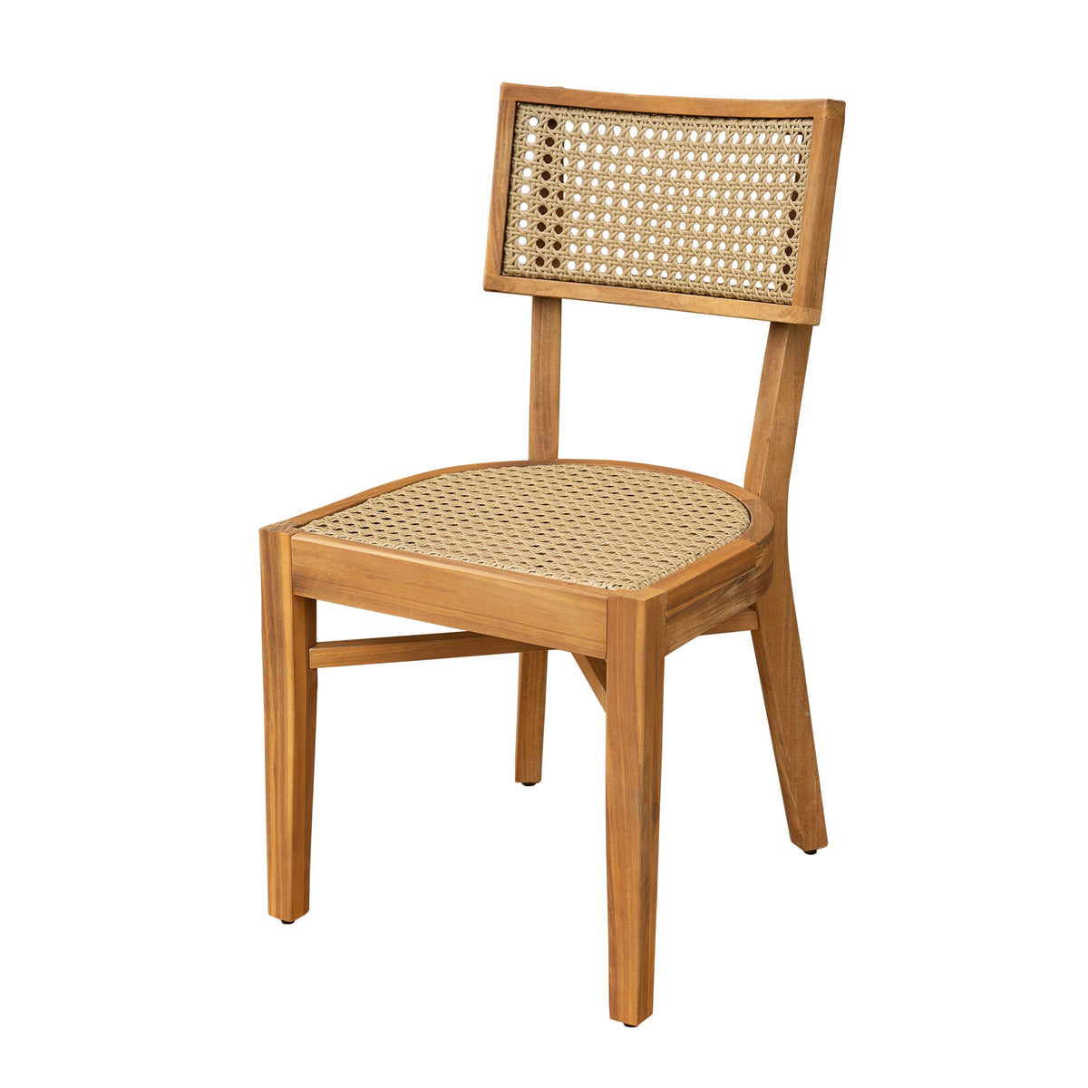 Netro Acacia Wood Dining Chair with Light Brown Wicker, outdoor dining chair by HouseOfZazla on Tampa Home & Garden Store