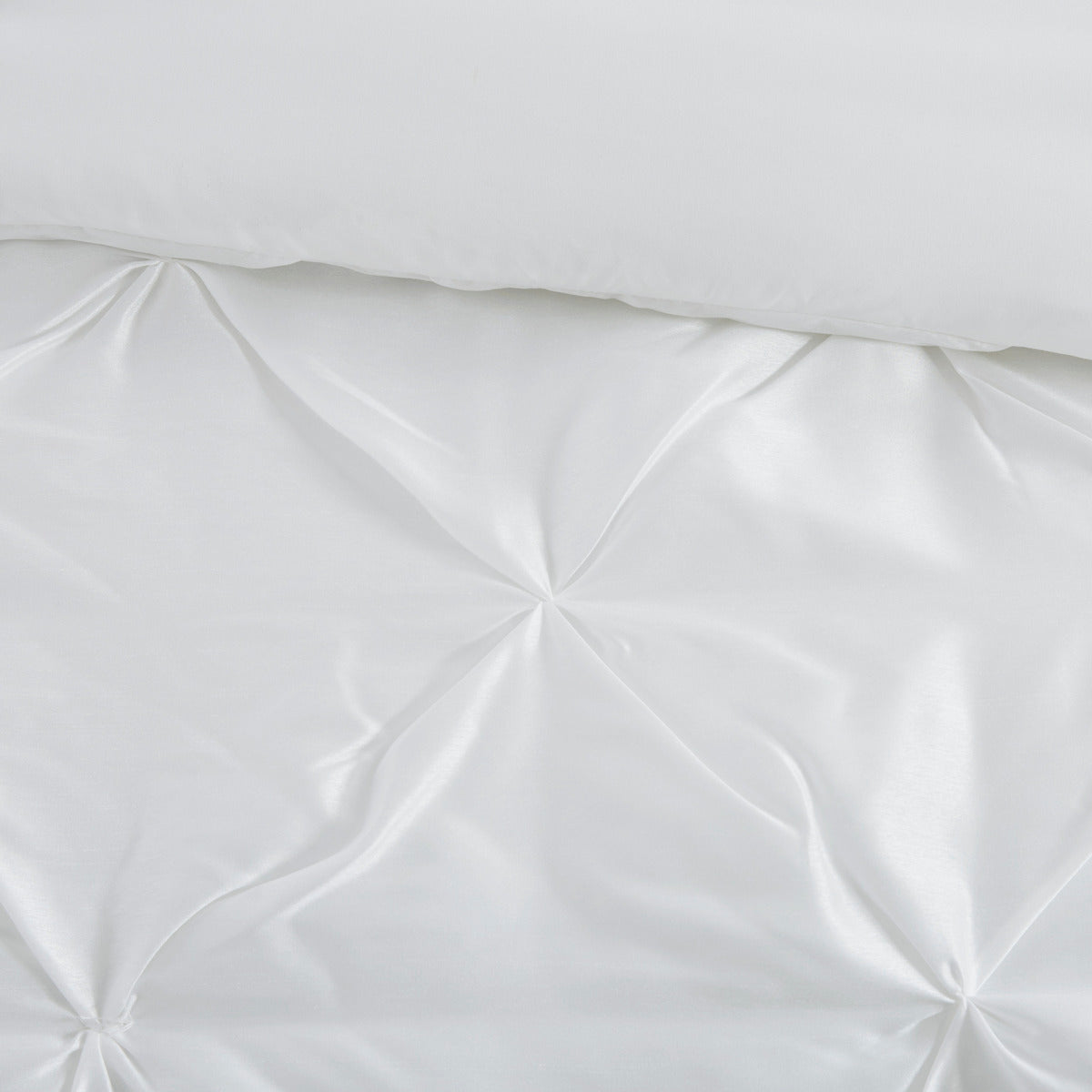 7 Piece Tufted Comforter Set White with diamond tufting and satin finish HouseOfZazla on Tampa Home & Garden Store