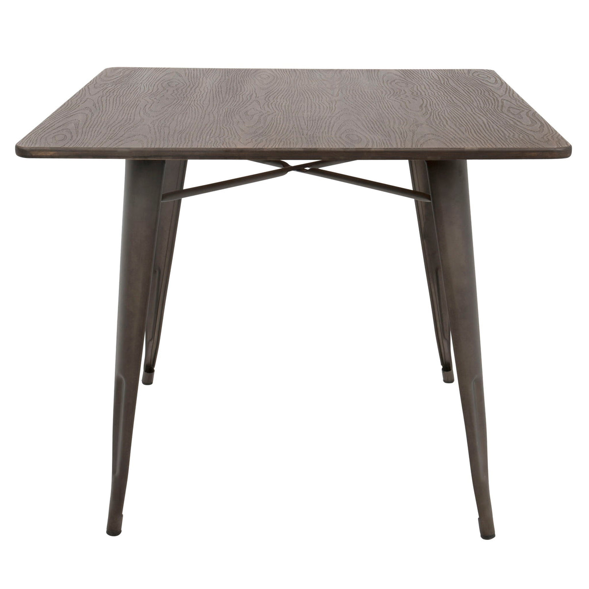 Espresso industrial farmhouse dining table 36-inch square with metal legs HouseOfZazla on Tampa Home & Garden Store