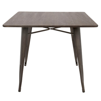 Espresso industrial farmhouse dining table 36-inch square with metal legs HouseOfZazla on Tampa Home & Garden Store