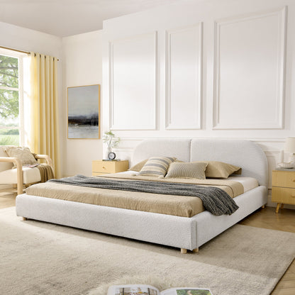 Modern King Size Bed and Upholstered Headboard