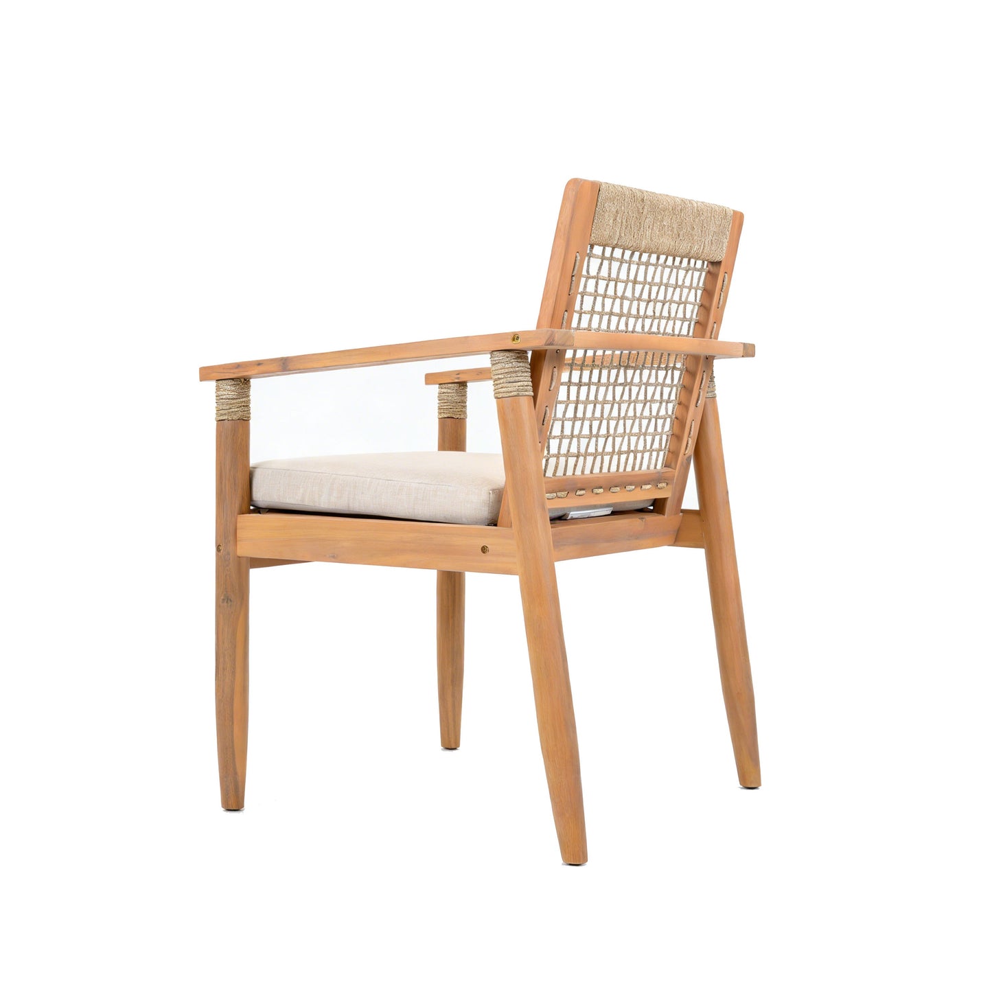 Acacia Wood Outdoor Dining Chairs Set of 2