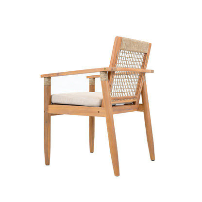 Acacia Wood Outdoor Dining Chairs Set of 2