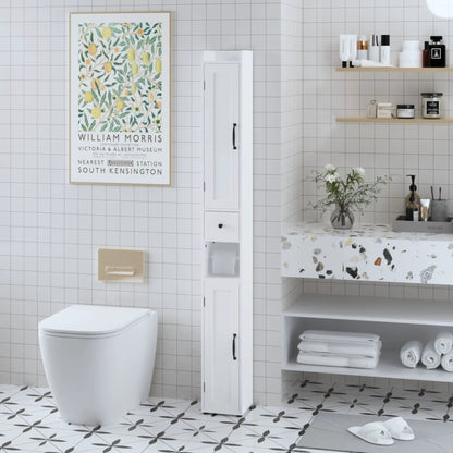 Slim Tall Bath Cabinet With Adjustable Shelves