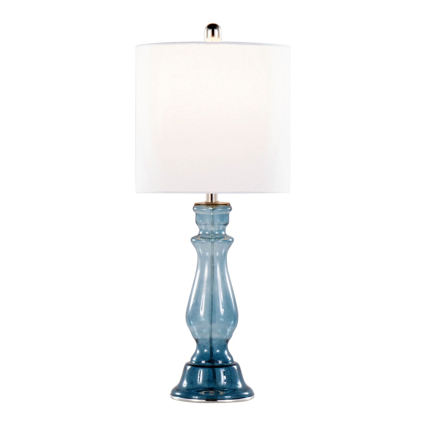 Bishop Contemporary Angel Table Lamp set of 2 blue ceramic base white shade by HouseOfZazla on Tampa Home & Garden Store