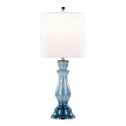 Bishop Contemporary Angel Table Lamp set of 2 blue ceramic base white shade by HouseOfZazla on Tampa Home & Garden Store