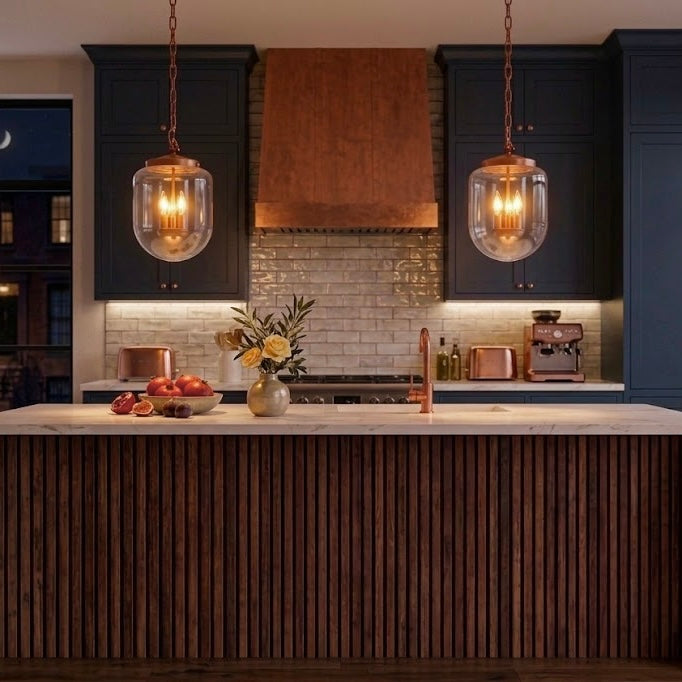Delphi Pendant Lamp Coarse copper glass pendants over kitchen island by HouseOfZazla on Tampa Home & Garden Store