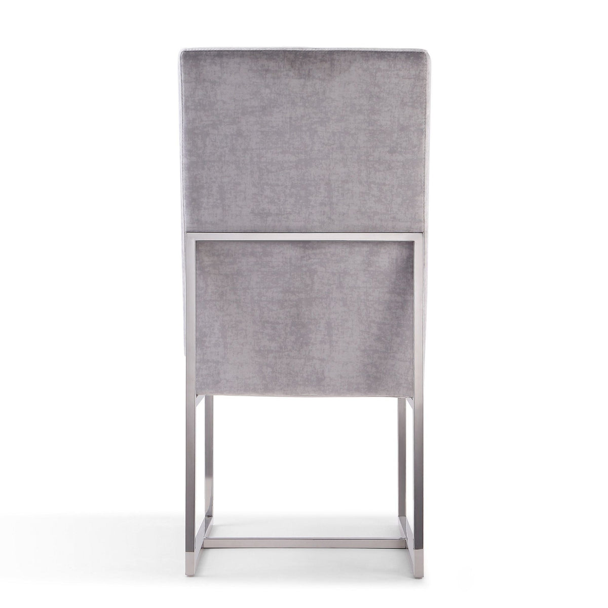 Element Dining Chair gray velvet backrest with chrome legs by HouseOfZazla on Tampa Home & Garden Store