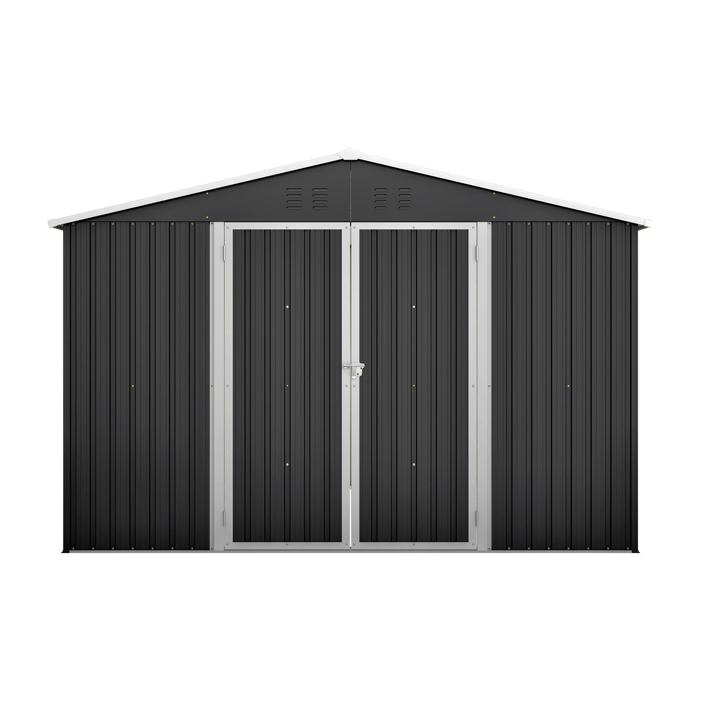 A Large Outdoor Metal Shed For Home And Garden