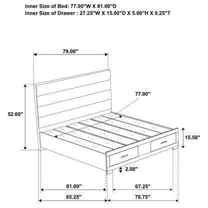 Dulcey Storage Bed by HouseOfZazla with slatted headboard and two under-bed drawers on Tampa Home & Garden Store