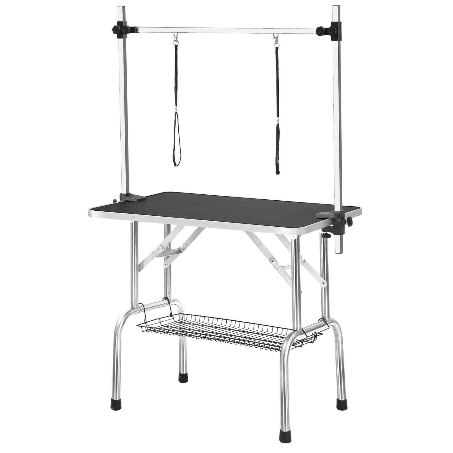 Professional dog grooming table with adjustable heavy-duty frame, dual arms and mesh basket on Tampa Home & Garden Store