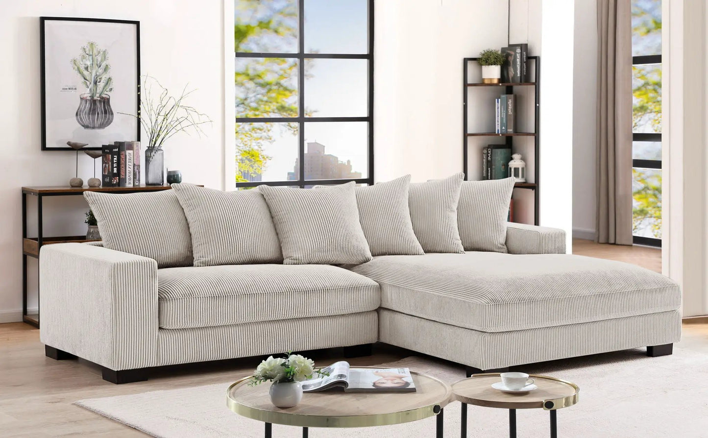Luxe Oversized 2 Piece Sectional Sofa for Living