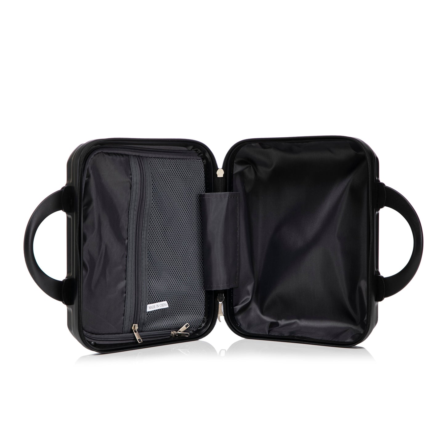 2-piece ABS spinner luggage set HouseOfZazla (14/20) with combination lock, black pockets on Tampa Home & Garden Store