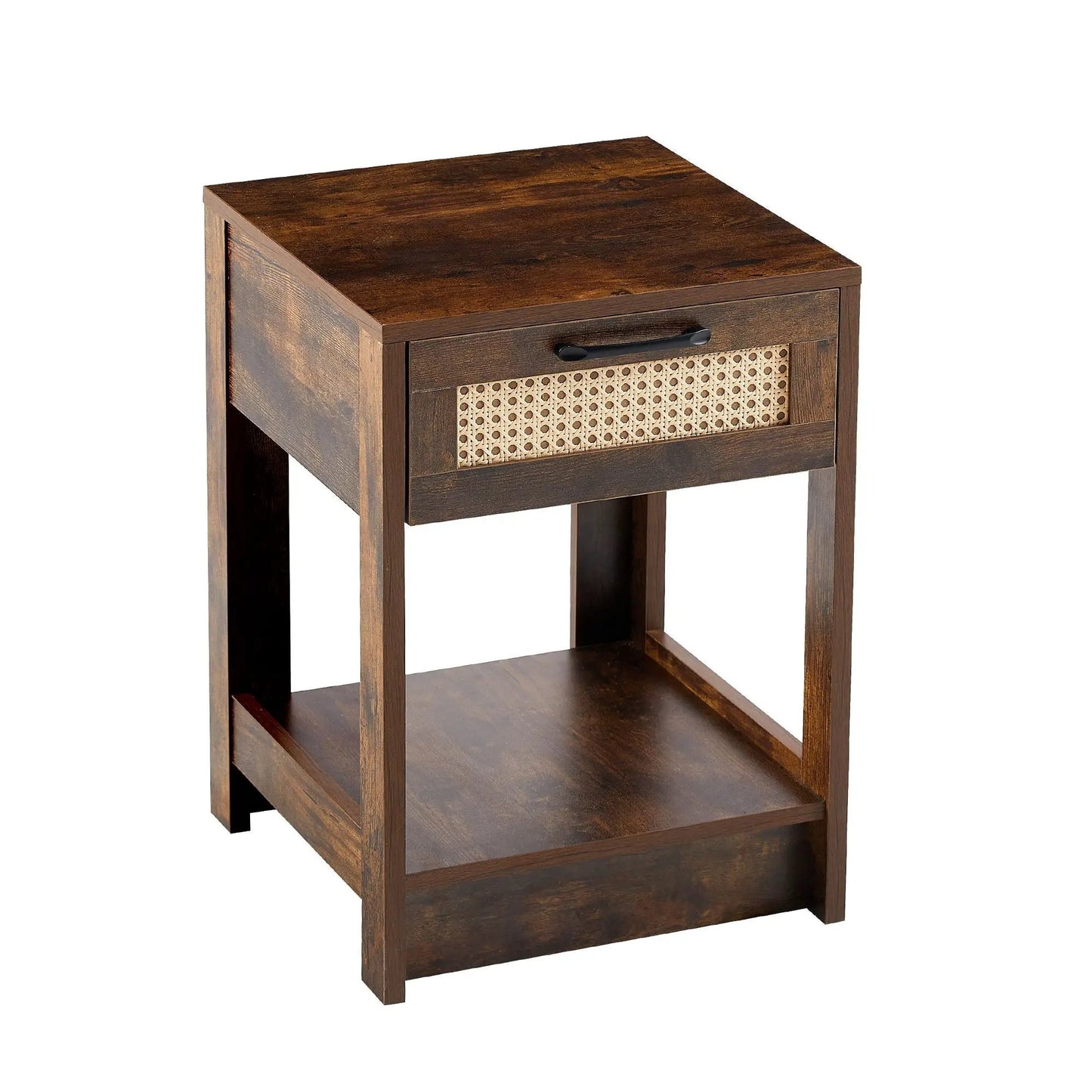 Rattan End Table With Drawer and Nightstand