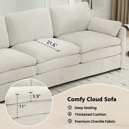 Cozy Upholstered 3 Seater Sofa for Living Room