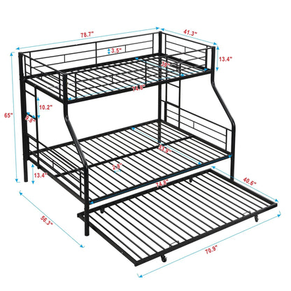 Modern Metal Bunk Bed by Unique Piece Furniture, black steel, twin-over-twin with guard rails on Tampa Home & Garden Store