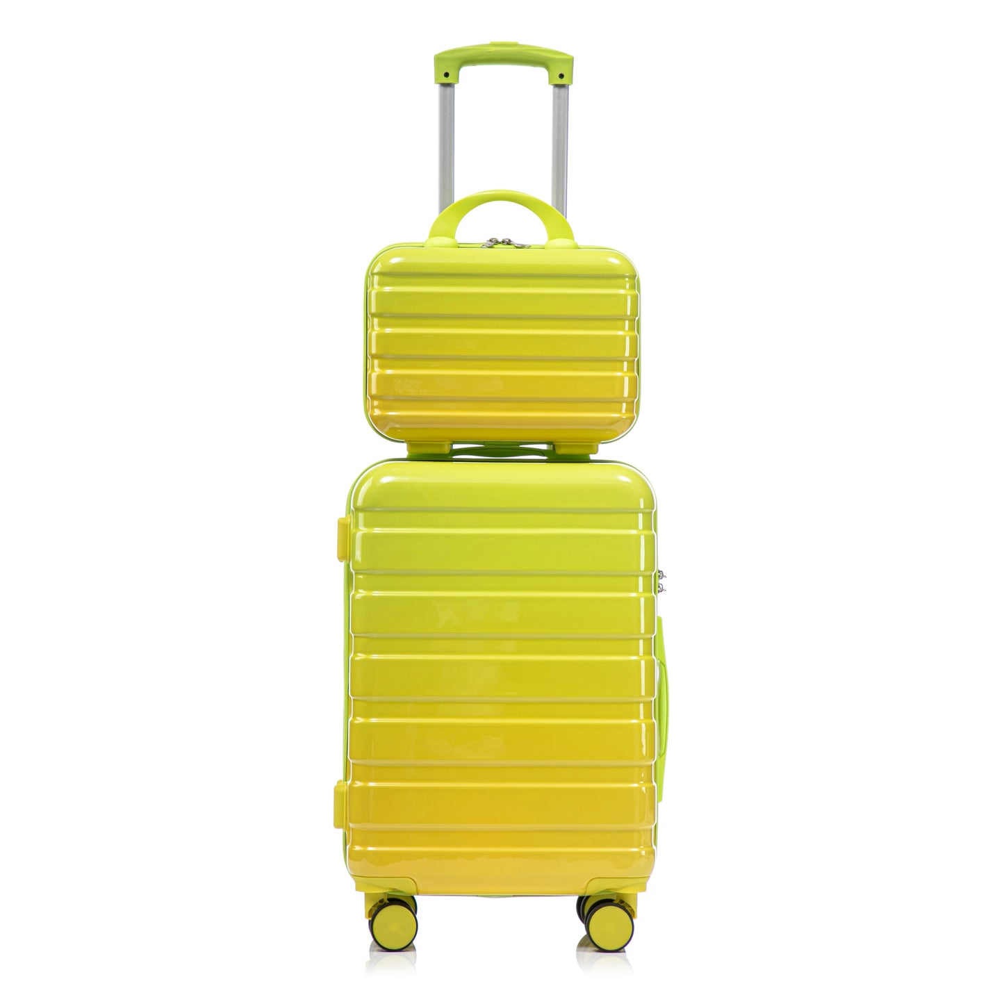 2-piece PC spinner luggage set gradient lime yellow by HouseOfZazla on Tampa Home & Garden Store