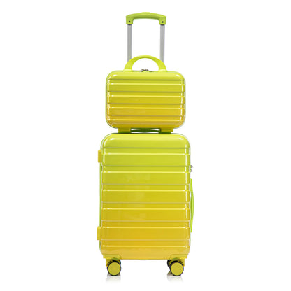 2-piece PC spinner luggage set gradient lime yellow by HouseOfZazla on Tampa Home & Garden Store