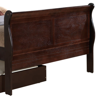 Elegant Trundle Bed With Timeless Charm dark espresso wood frame with paneled headboard on Tampa Home & Garden Store