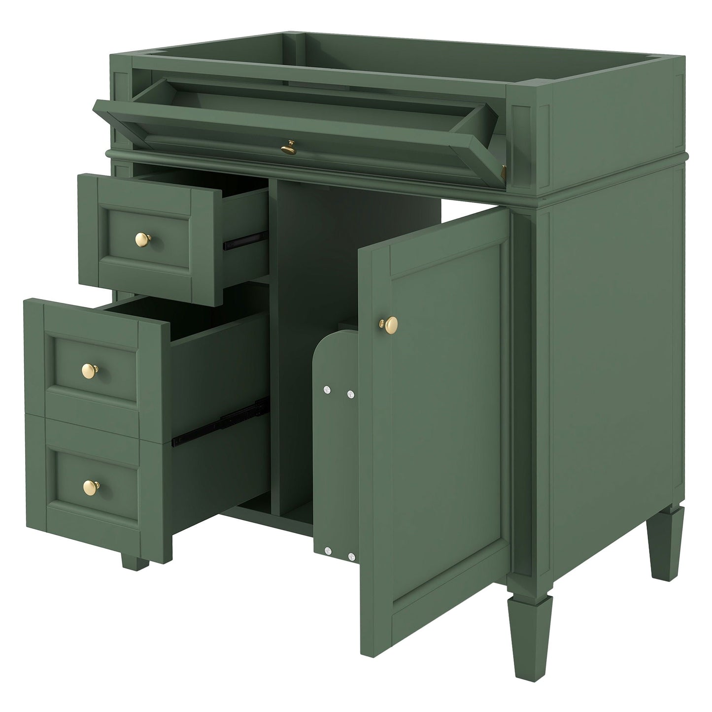 Solid Wood Bathroom Vanity and Two Drawers