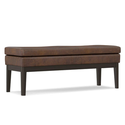 Carlson Ottoman Bench brown leather with mid-century design by Unique Piece Furniture on Tampa Home & Garden Store
