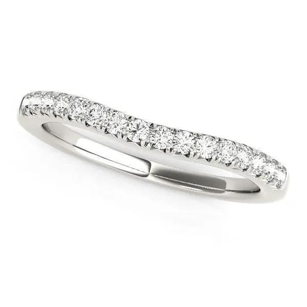 Ring 14k white gold pave curved wedding band with round diamonds 1/4 cttw Bids.com on Tampa Home & Garden Store