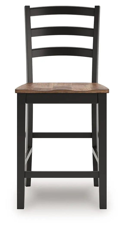 Wildenauer barstools set of 2 with brown wood seats and black frames by Unique Piece Furniture on Tampa Home & Garden Store