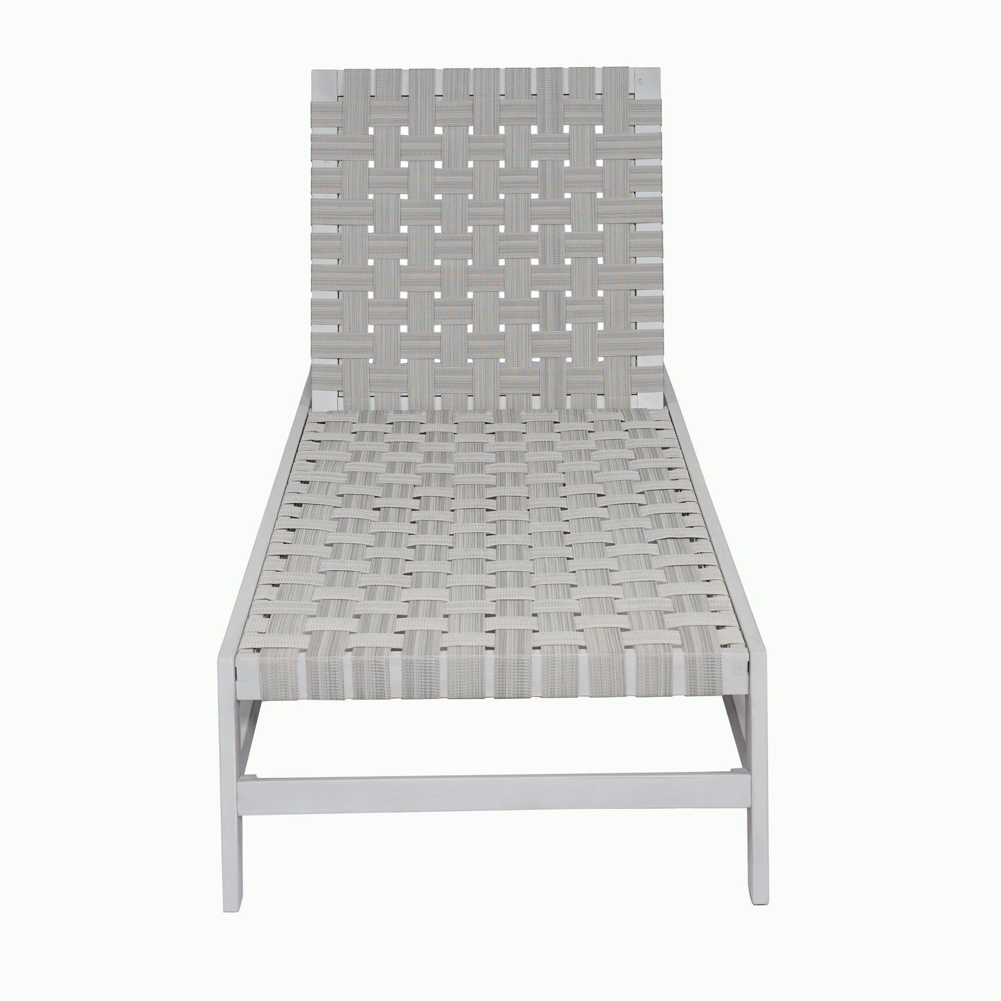 Outdoor Acacia Wood and Rope Chaise Lounge