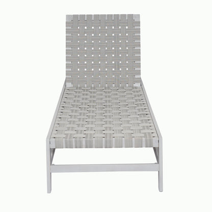 Outdoor Acacia Wood and Rope Chaise Lounge